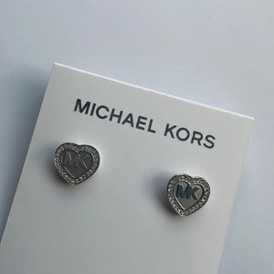 Michael Kors silver-tone heart studs